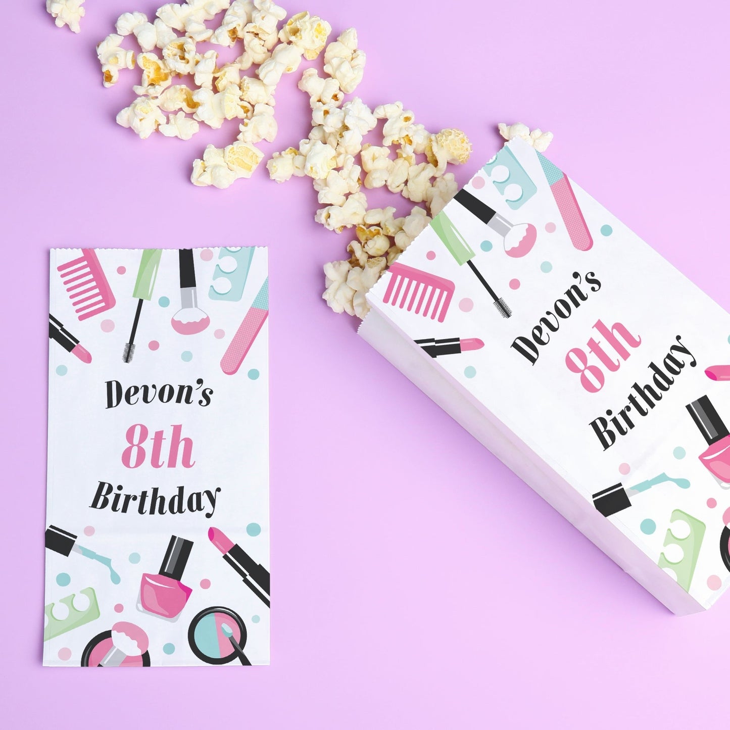 Custom Text Popcorn Bag - Spa Day - 25 Ct