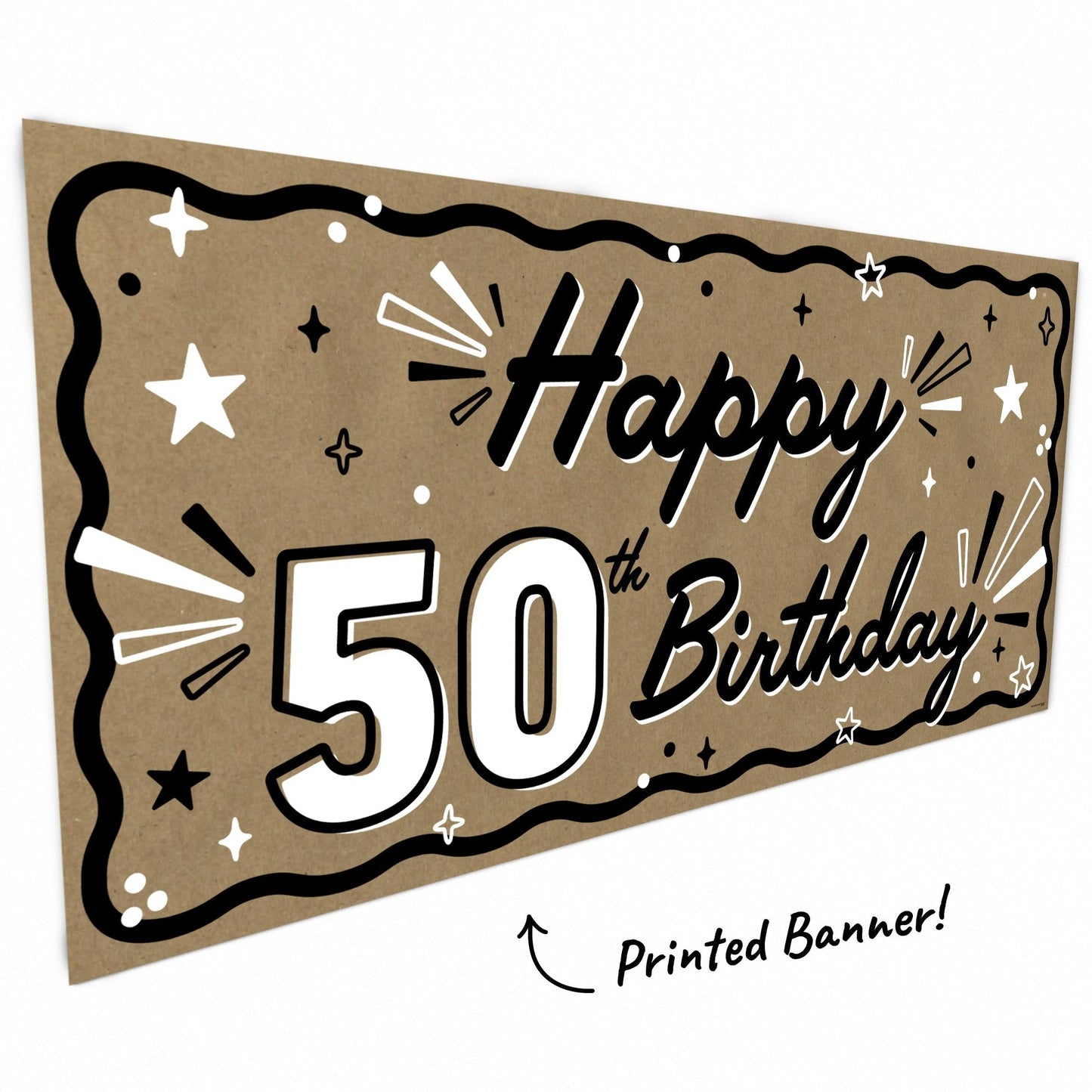 50th Birthday Kraft Banner