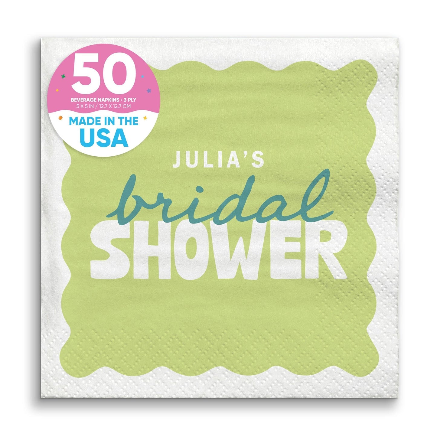 Custom Text Napkins - Wavy Bridal