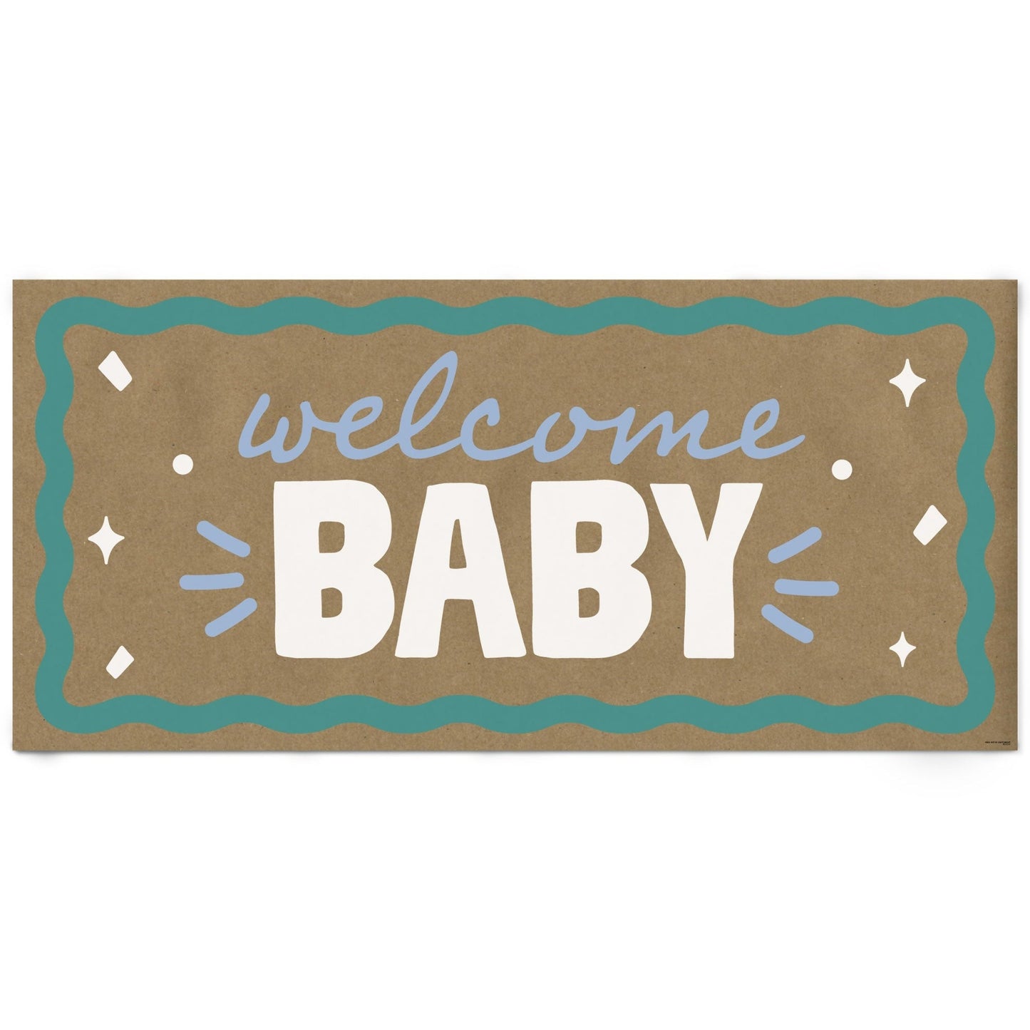 Wavy Baby Shower Kraft Banner