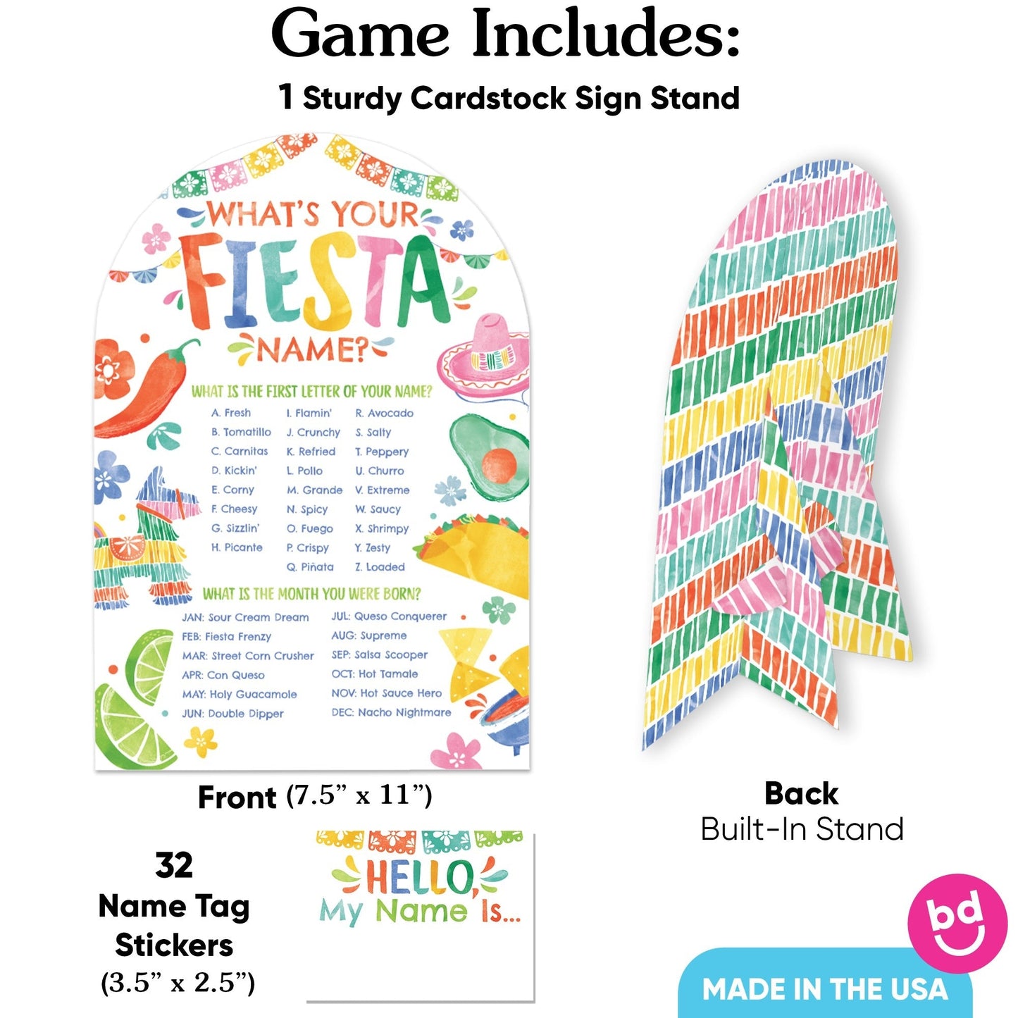 Fiesta What's Your Name Party Game