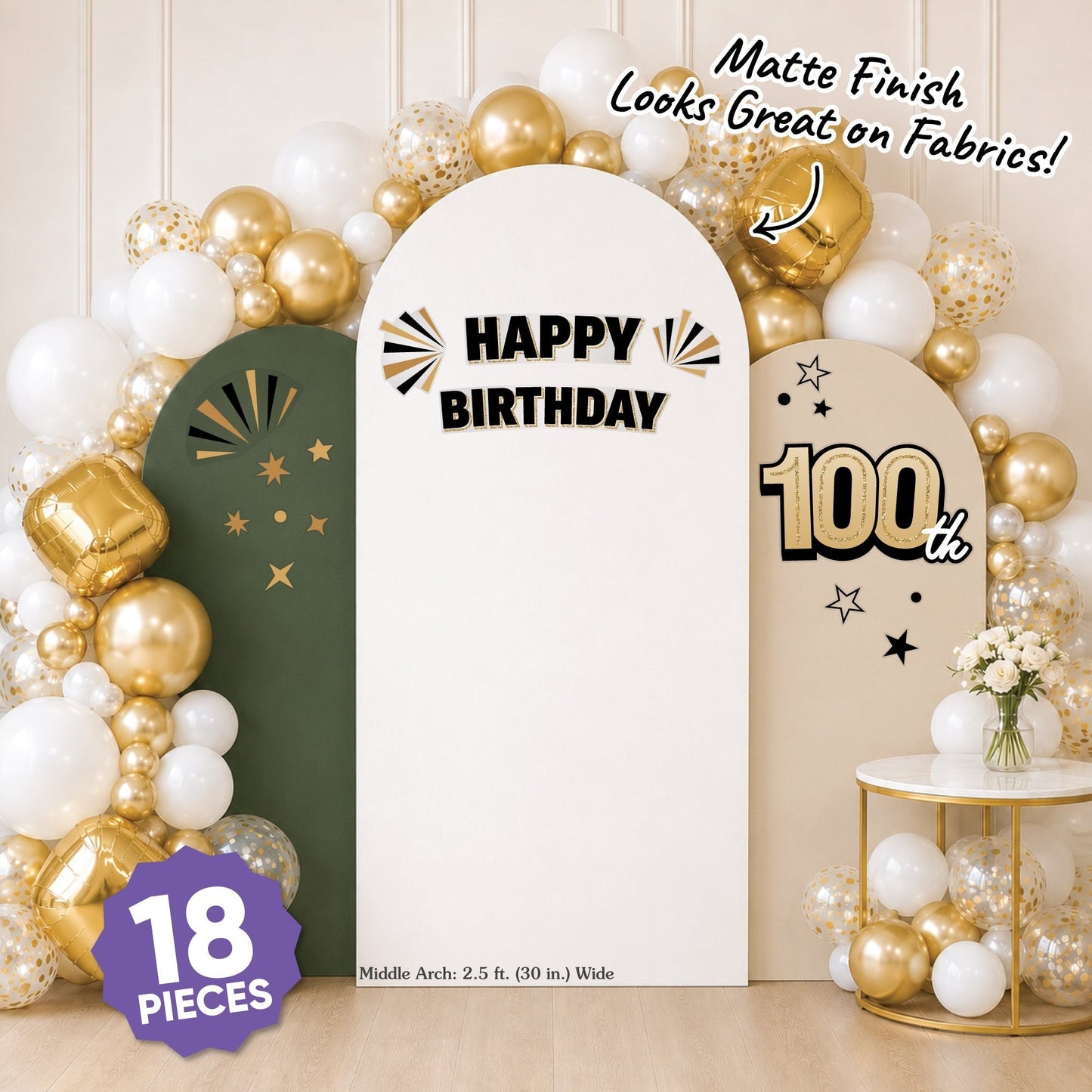 100th Birthday Backdrop Decals