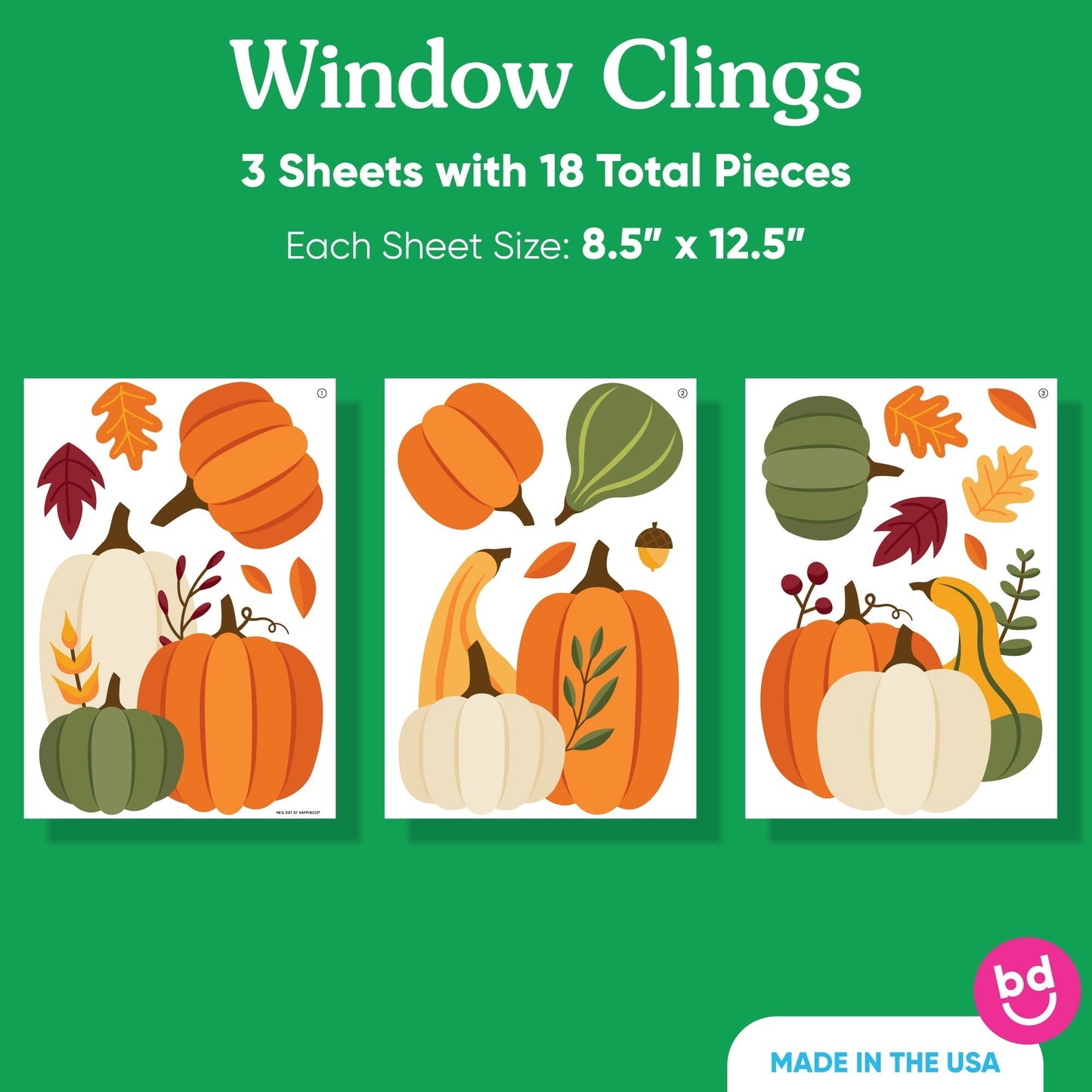 Fall Pumpkin Window Clings