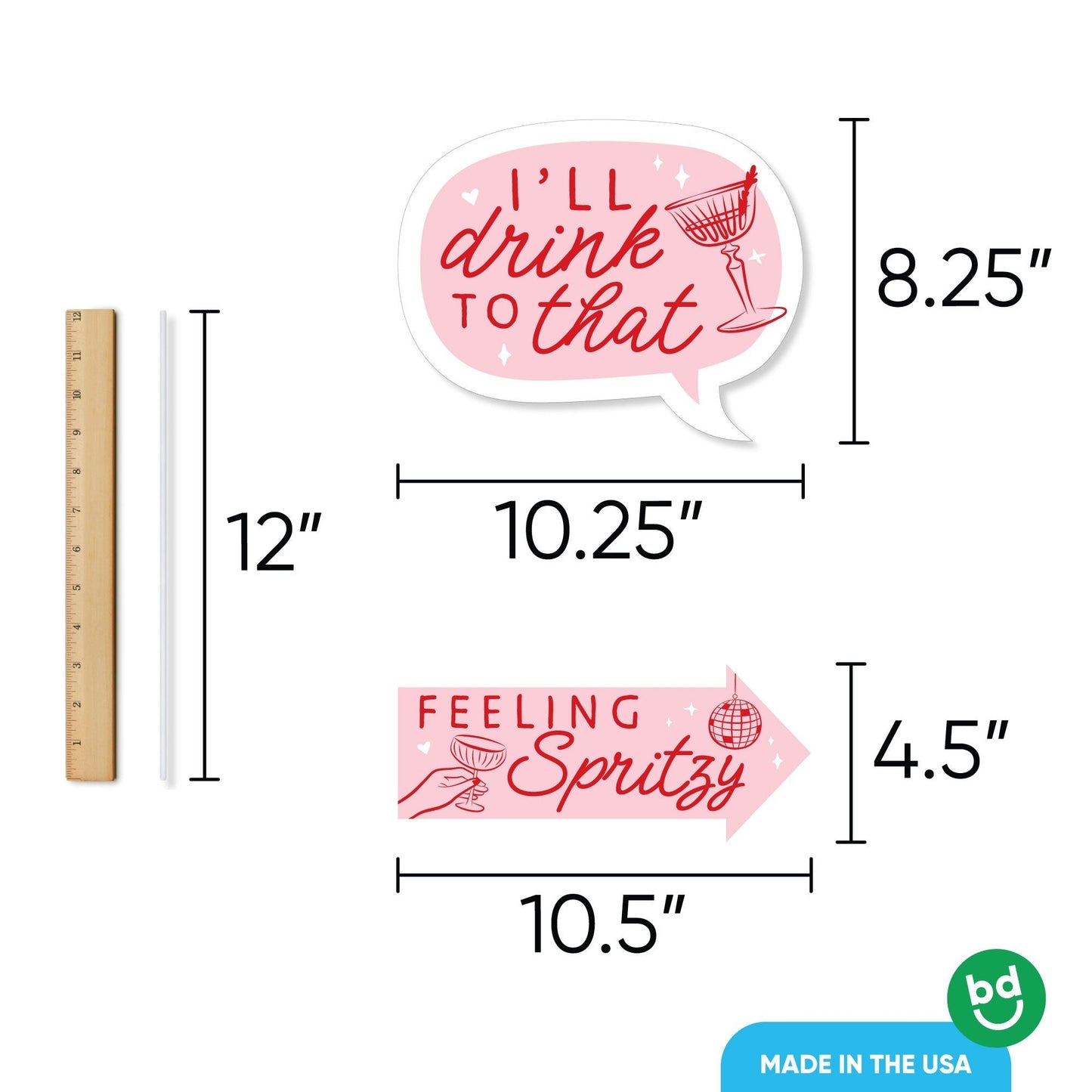 Drinks with the Girls Funny Photo Props - 10 Ct