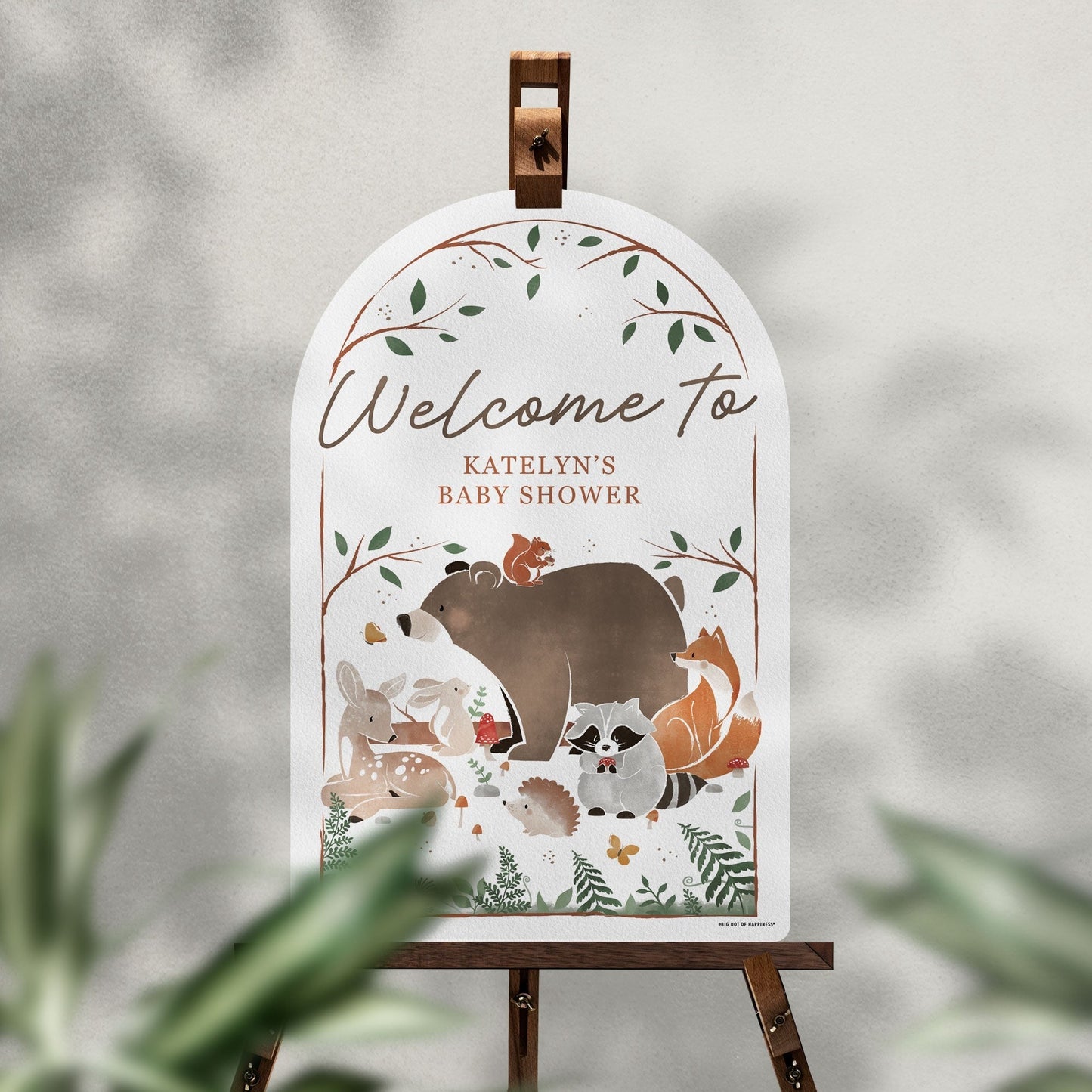 Personalized Text Woodland Animals Welcome Sign (Select Your Size)