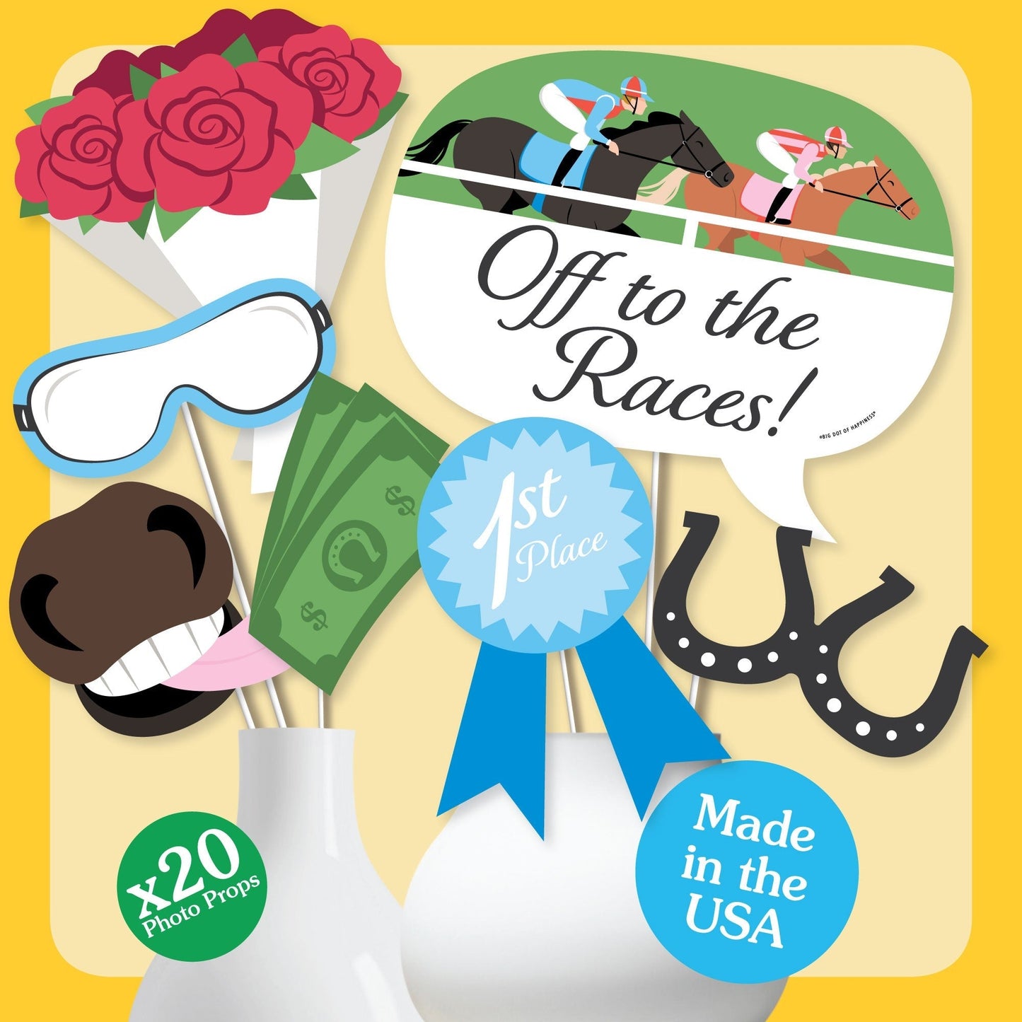 Derby Horse Race Photo Props - 20 Ct