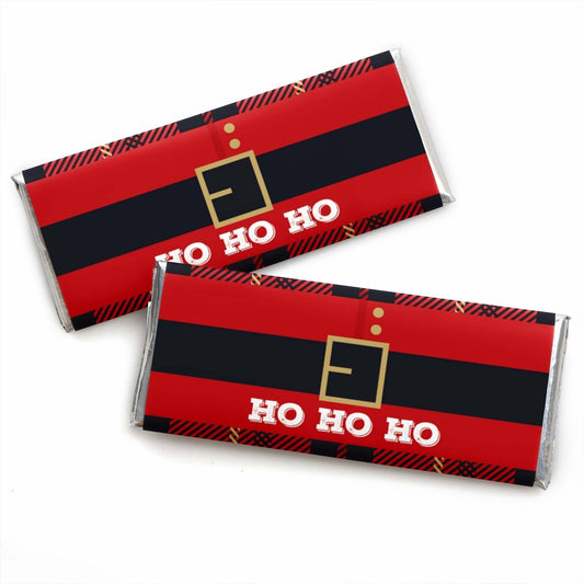 Jolly Santa Claus - Candy Bar Wrapper Christmas Party Favors - Set of 24
