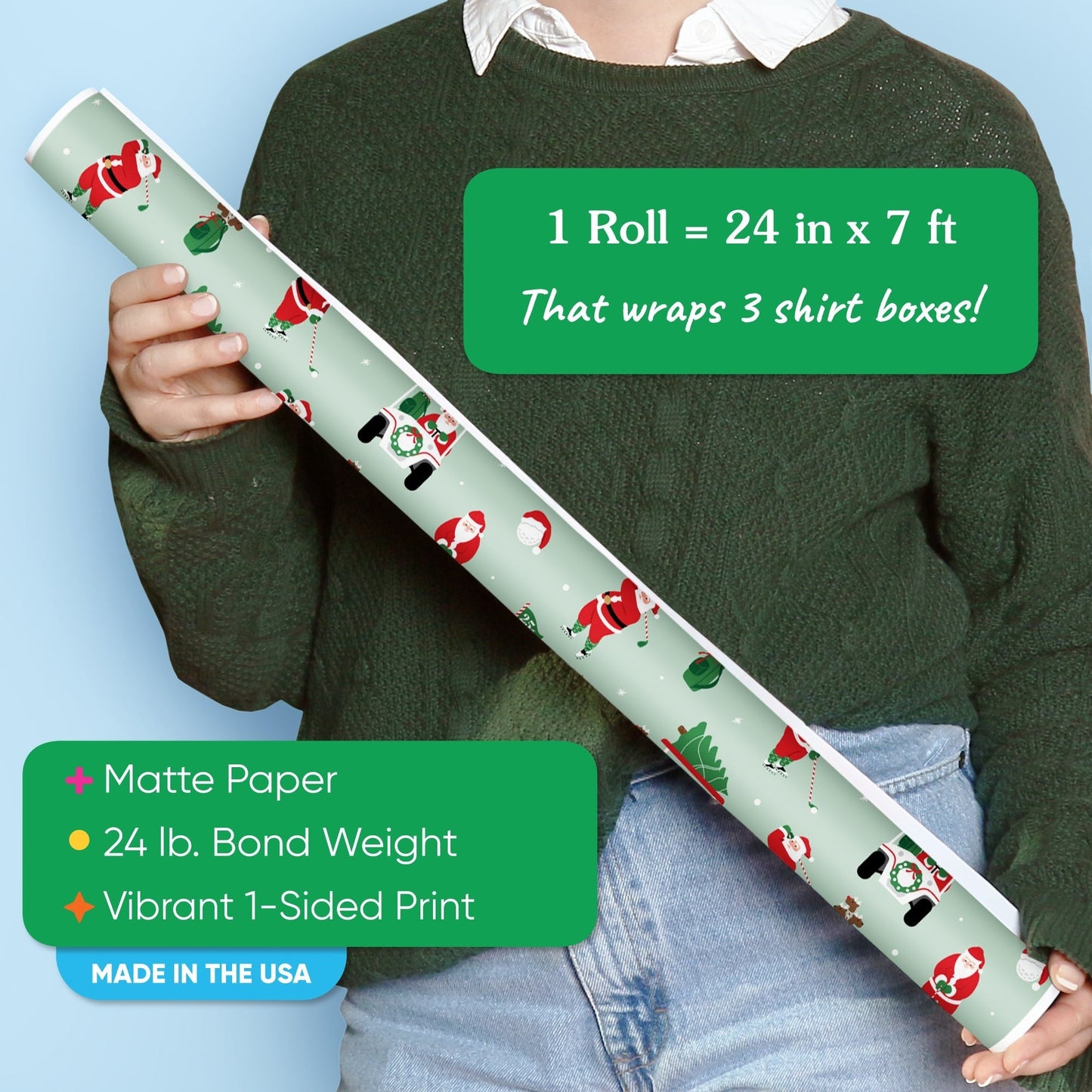 Golfing Santa - Wrapping Paper