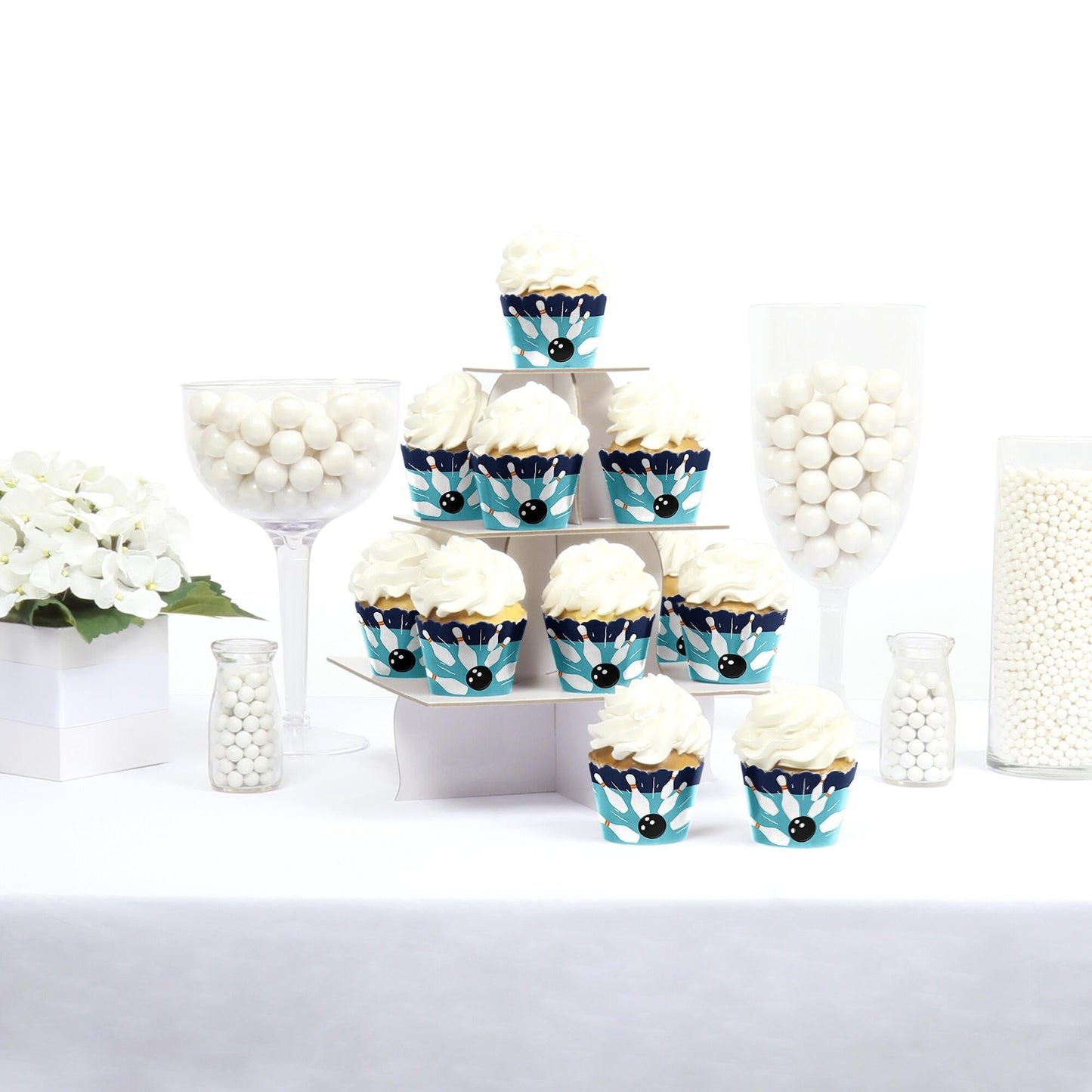 Strike Up the Fun - Bowling - Baby Shower or Birthday Decorations - Party Cupcake Wrappers - Set of 12