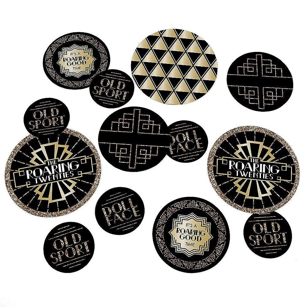 Roaring 20's - 1920s Art Deco Jazz Giant Circle Confetti - Twenties Party Decorations - Large Confetti 27 Count