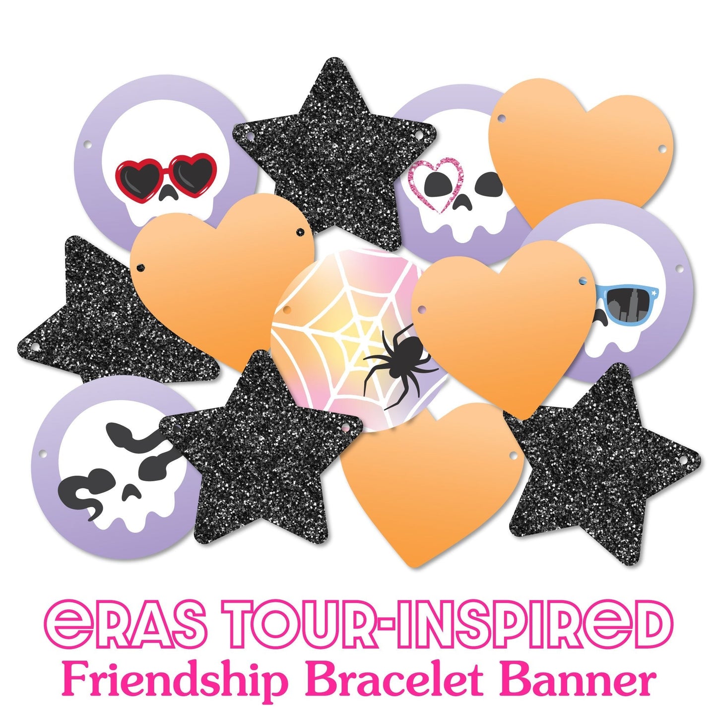 In My Spooky Era Banner, Ghost Concert Tour Halloween Party Decorations, Large Friendship Bracelet Banners, 28 Pieces
