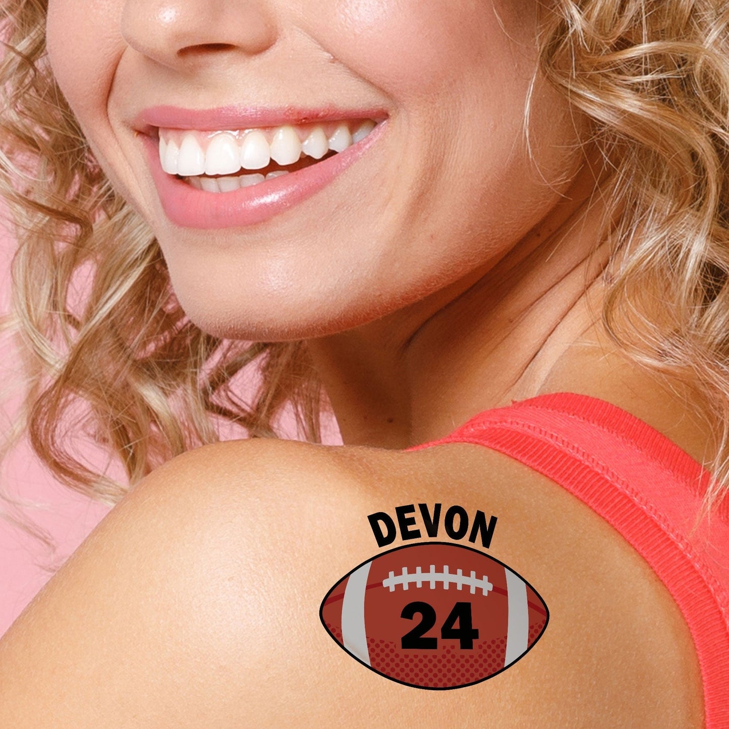 Custom Text Football Temporary Tattoos - 12 Ct