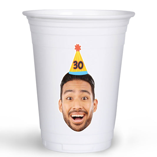 Custom Face Party Cups - Party Time - 16 Ct