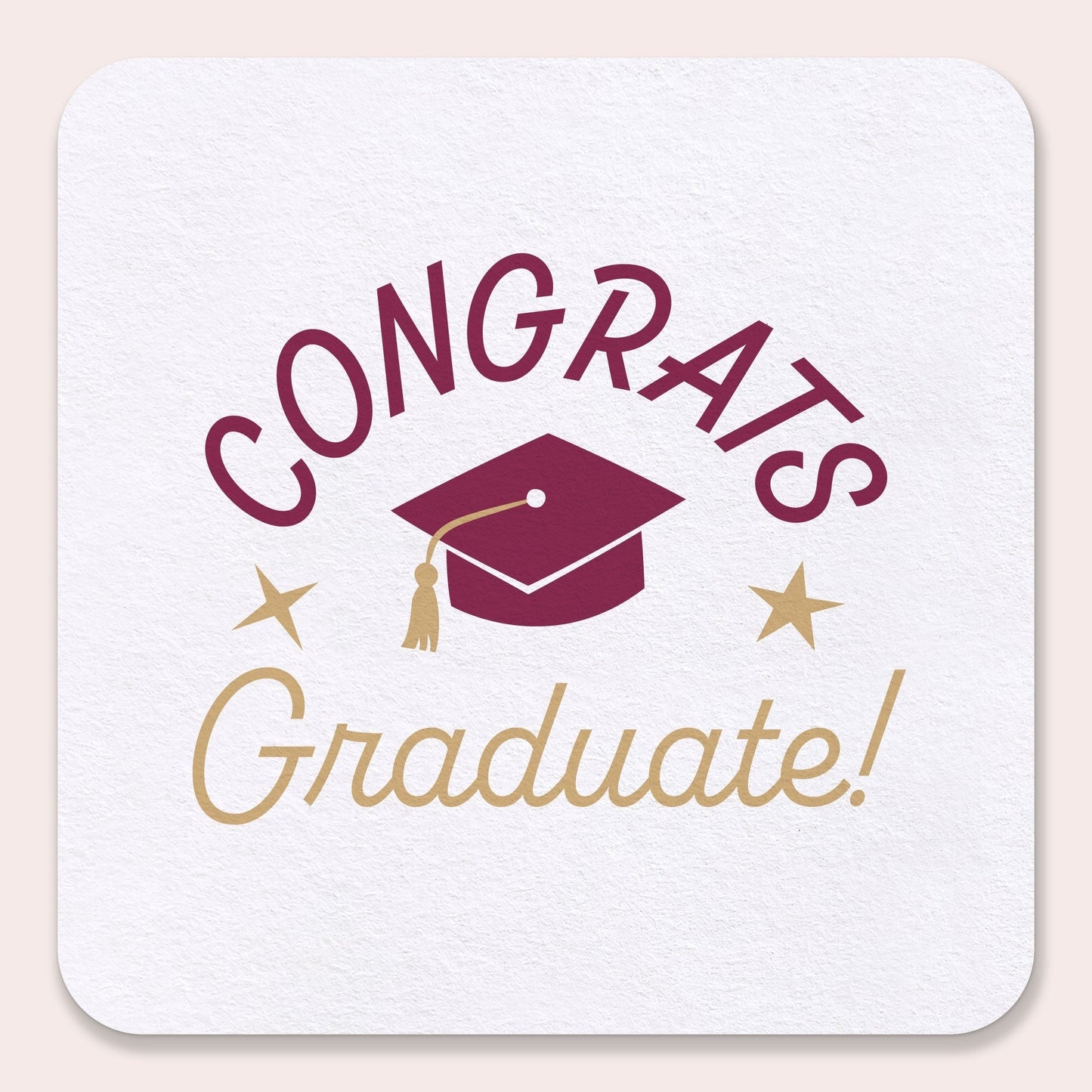 Drink Coasters - Maroon Congrats Graduate - 25 Ct