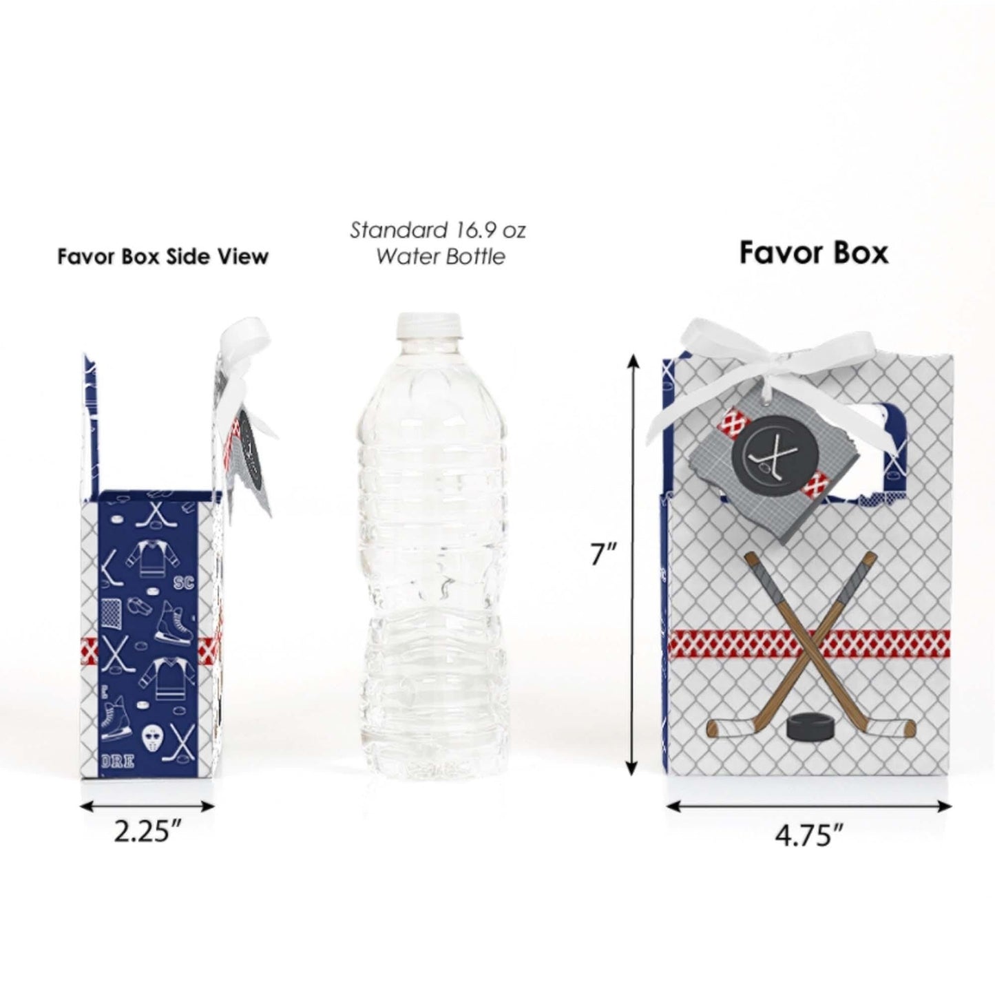 Shoots & Scores! - Hockey - Baby Shower or Birthday Party Favor Boxes - Set of 12