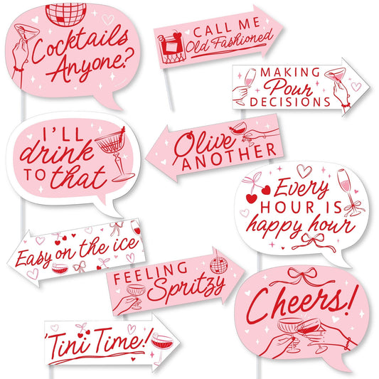 Drinks with the Girls Funny Photo Props - 10 Ct