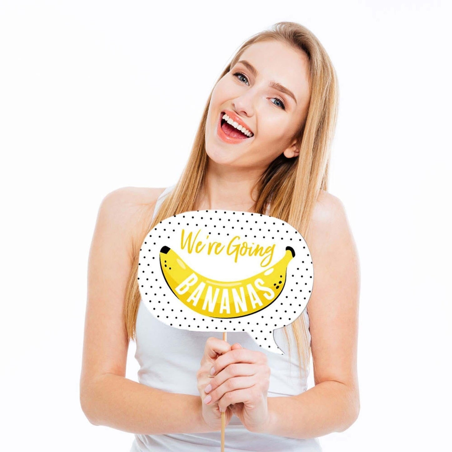 Funny Let's Go Bananas - 10 Piece Tropical Party Photo Booth Props Kit