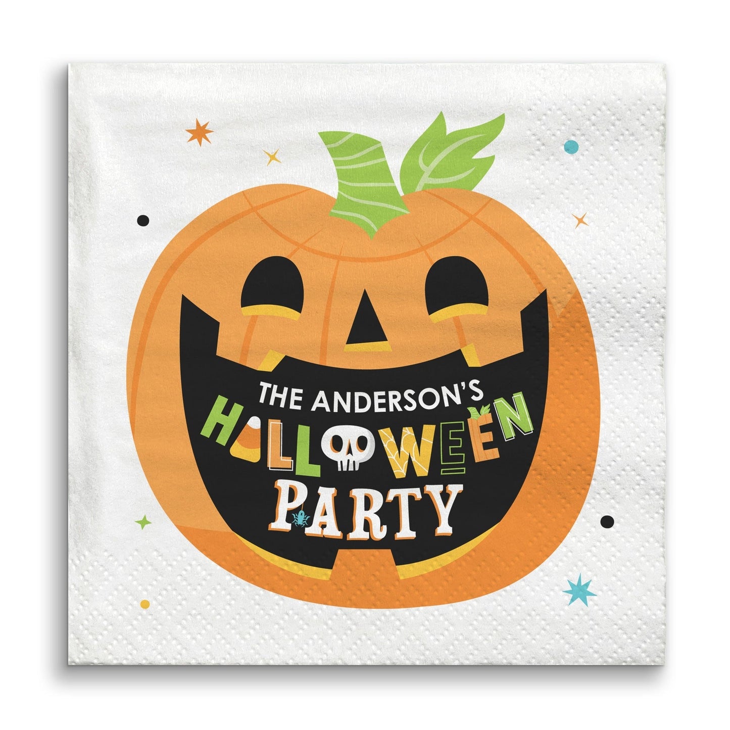 Custom Text Napkins - Jack O Lantern - 24 Ct