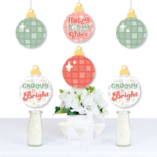 Groovy Christmas - Disco Ball Ornaments Decorations DIY Pastel Holiday Party Essentials - Set of 20