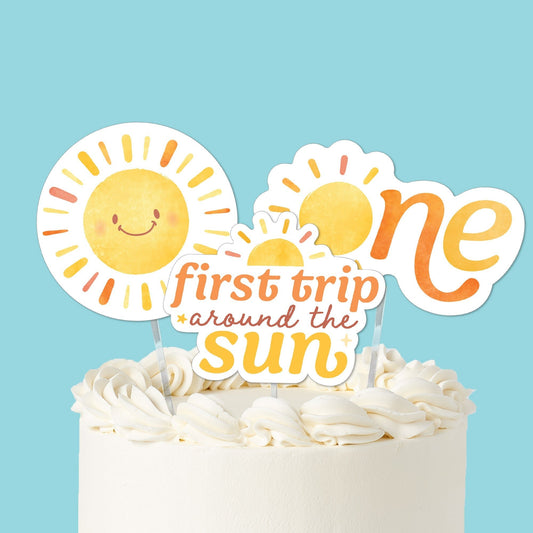 First Trip Around the Sun Cake Topper - 3 Pc