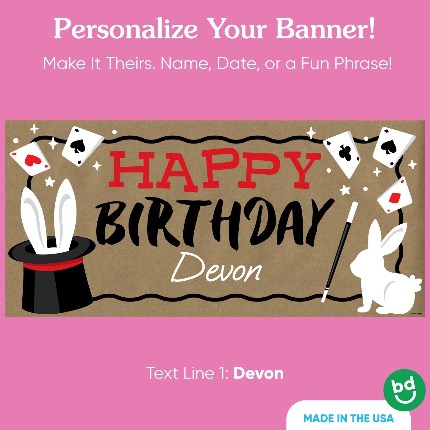 Custom Text Magic Show Birthday Kraft Banner