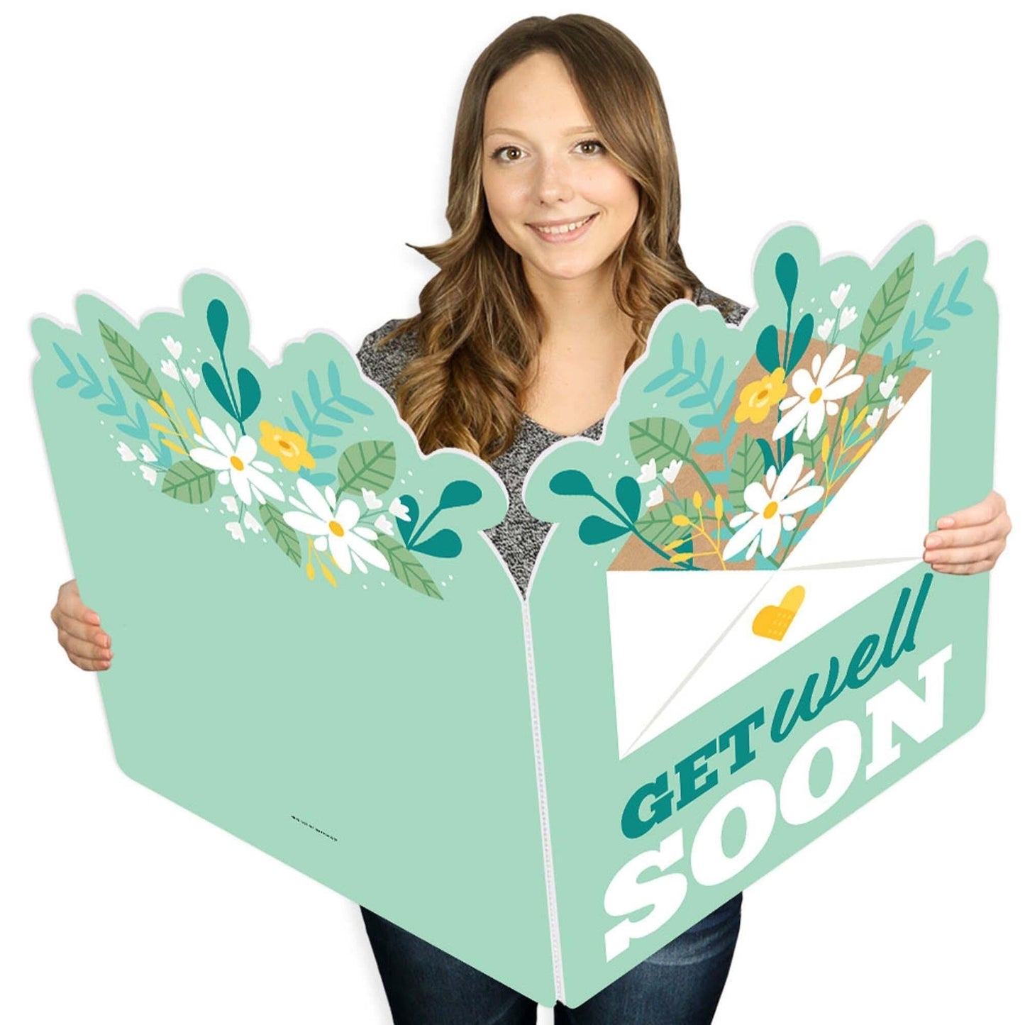 Get Well Soon - Thinking of You Giant Greeting Card - Big Shaped Jumborific Card - 16.5 x 22 inches