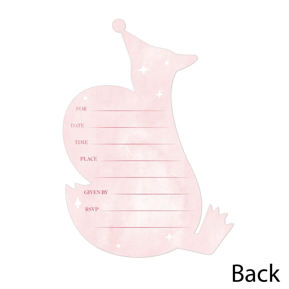 One Silly Goose Pink Shaped Fill-In Invitations - 12 Ct
