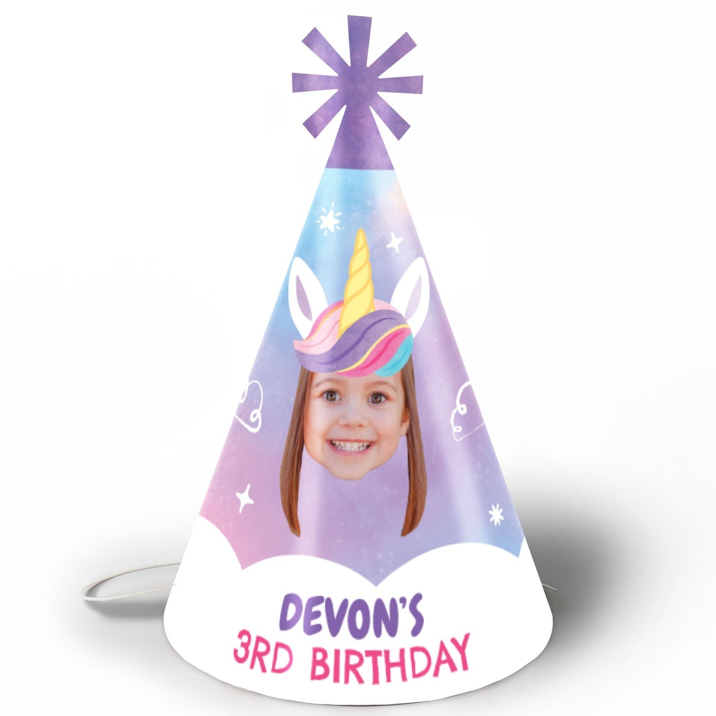Custom Unicorn Birthday Cone Hat - 8 Ct