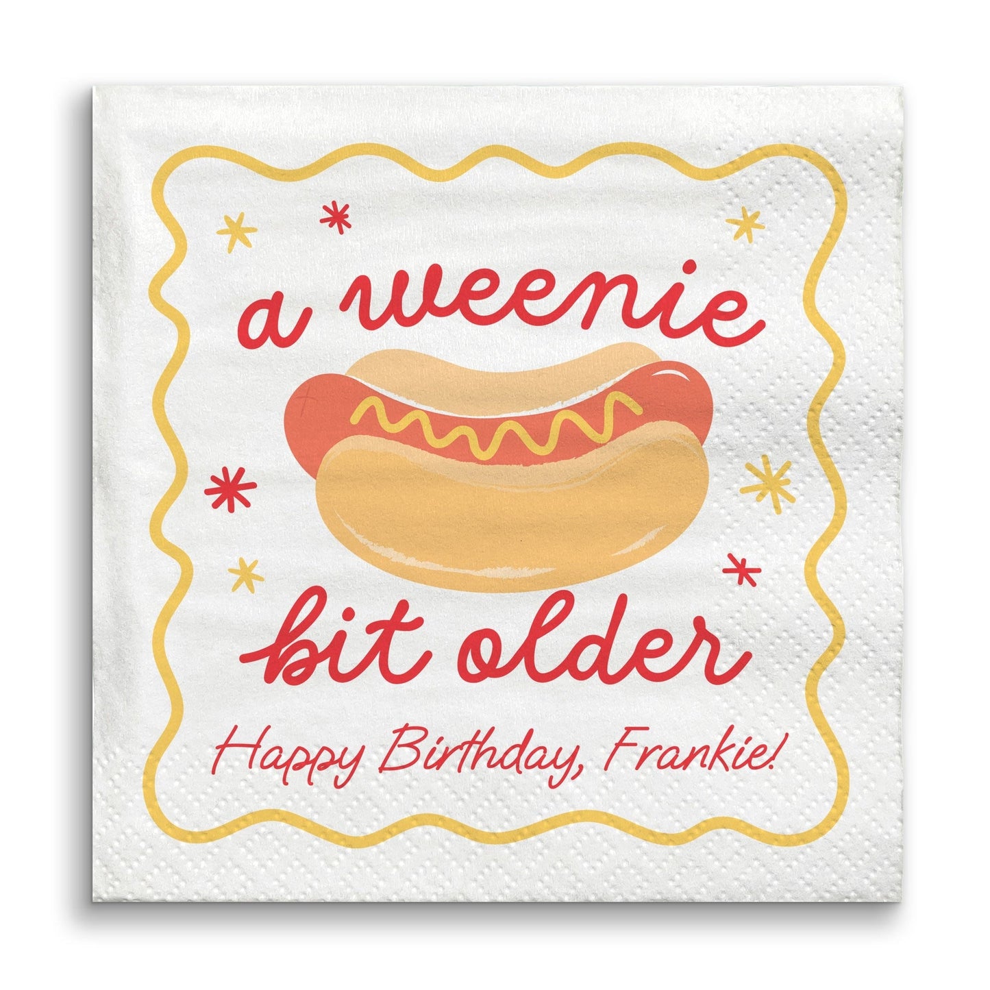 Custom Text Napkins - Hot Dog
