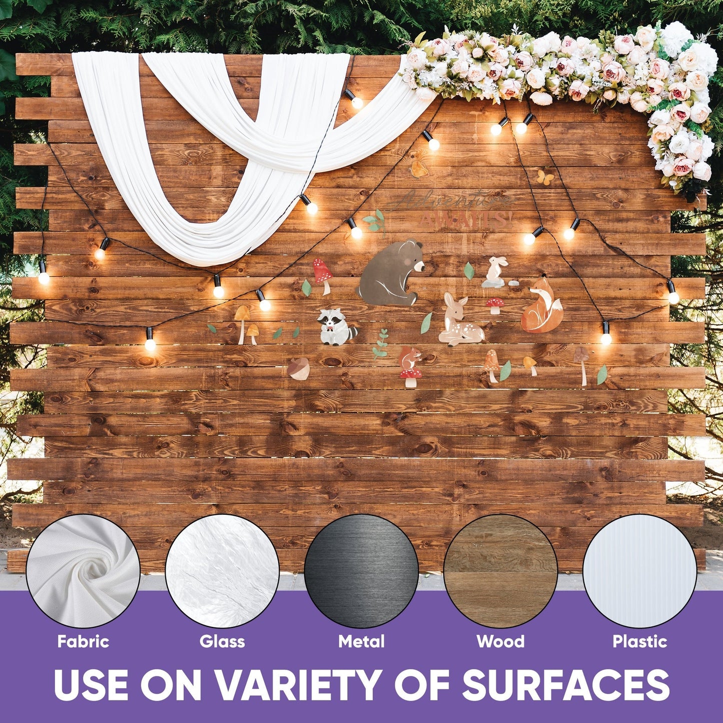 Woodland Animals Backdrop Decals