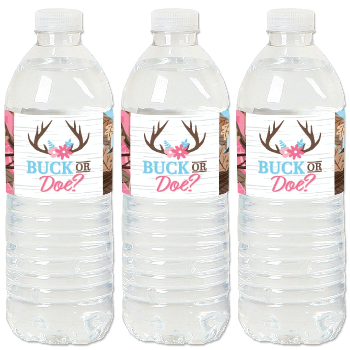 Buck or Doe - Hunting Gender Reveal Party Water Bottle Sticker Labels - Set of 20