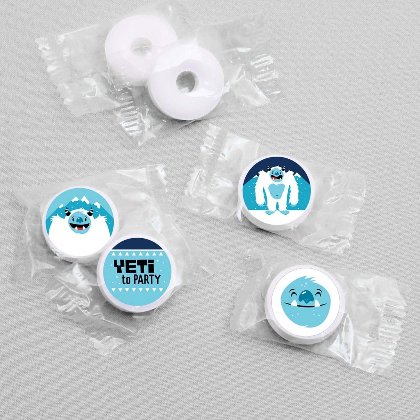 Yeti to Party - Abominable Snowman Party or Birthday Party Round Candy Sticker Favors - Labels Fit Hershey's Kisses - 108 ct
