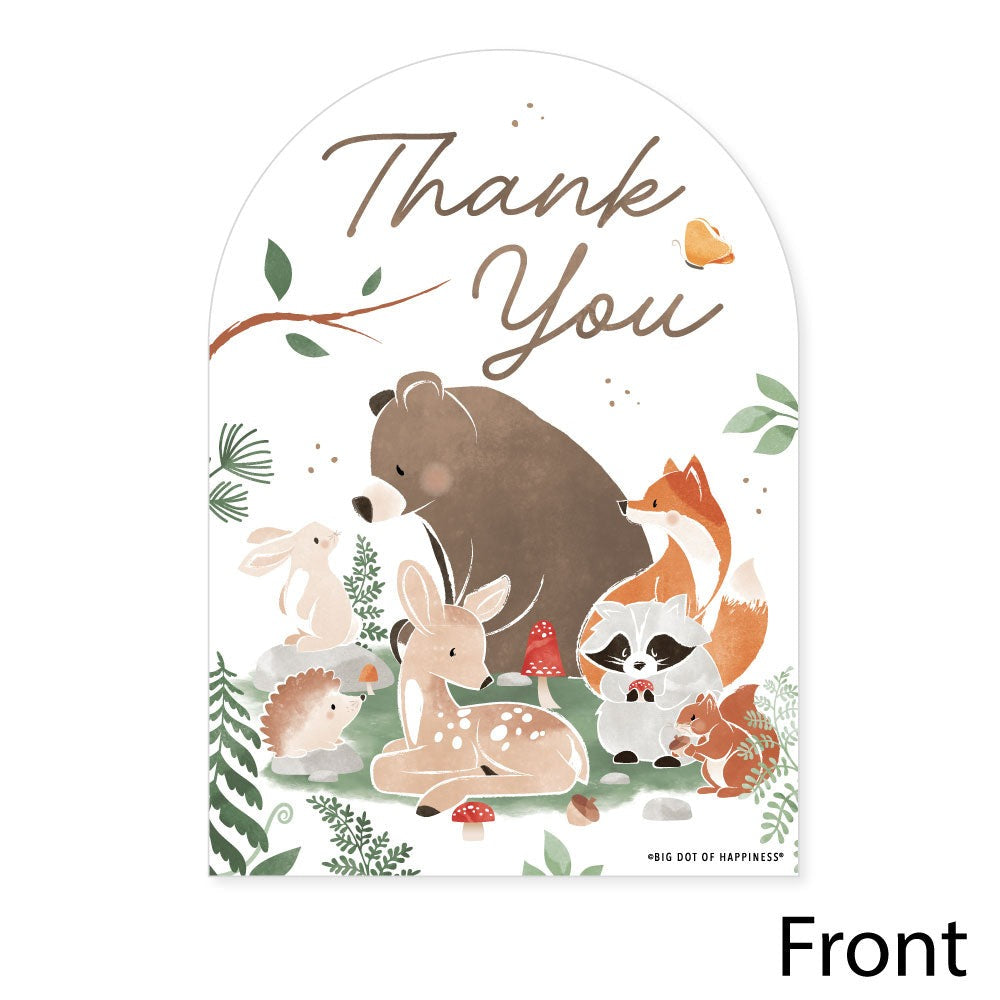 Woodland Animals Thank You Cards - 12 Ct