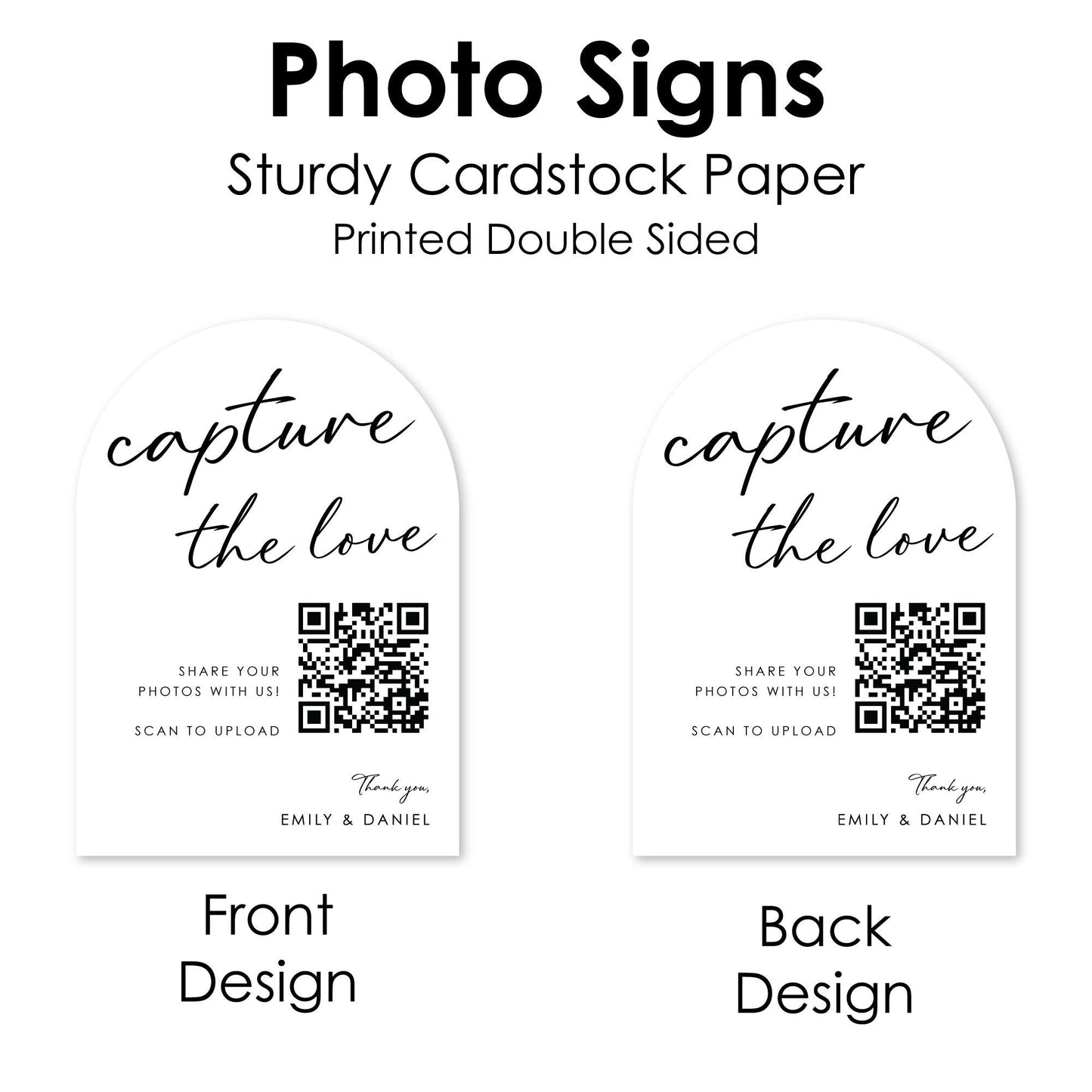 Custom Photo - Capture The Love QR Code Wedding Table Numbers - 20 Ct