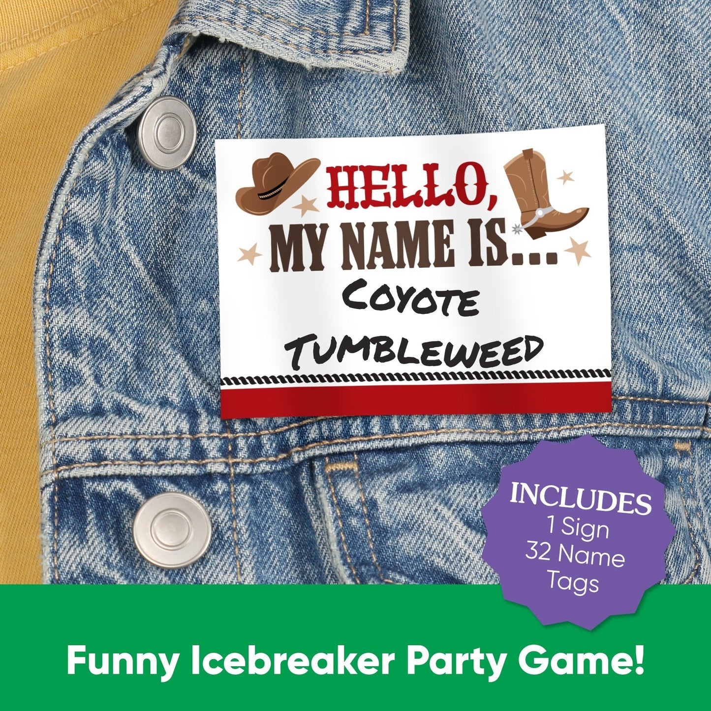 Western Hoedown What's Your Name Party Game