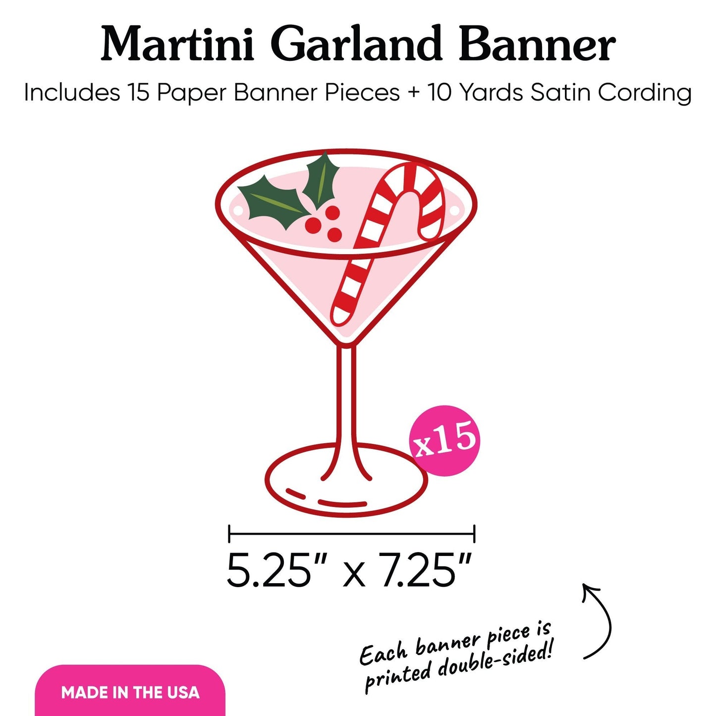 A Tini Bit Merry Garland Banner - 15 Pc
