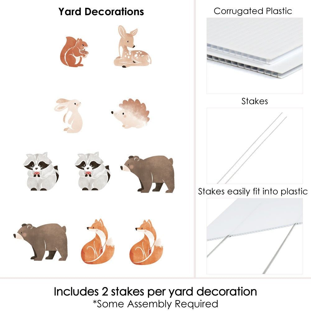 Woodland Animals Yard Signs - 10 Ct