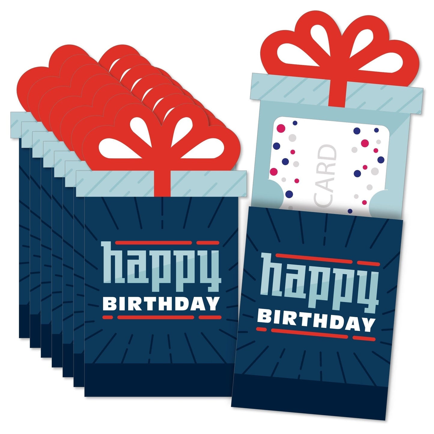 Adult Happy Birthday Birthday Party Money and Gift Card Sleeves - Nifty Gifty Card Holders - Set of 8