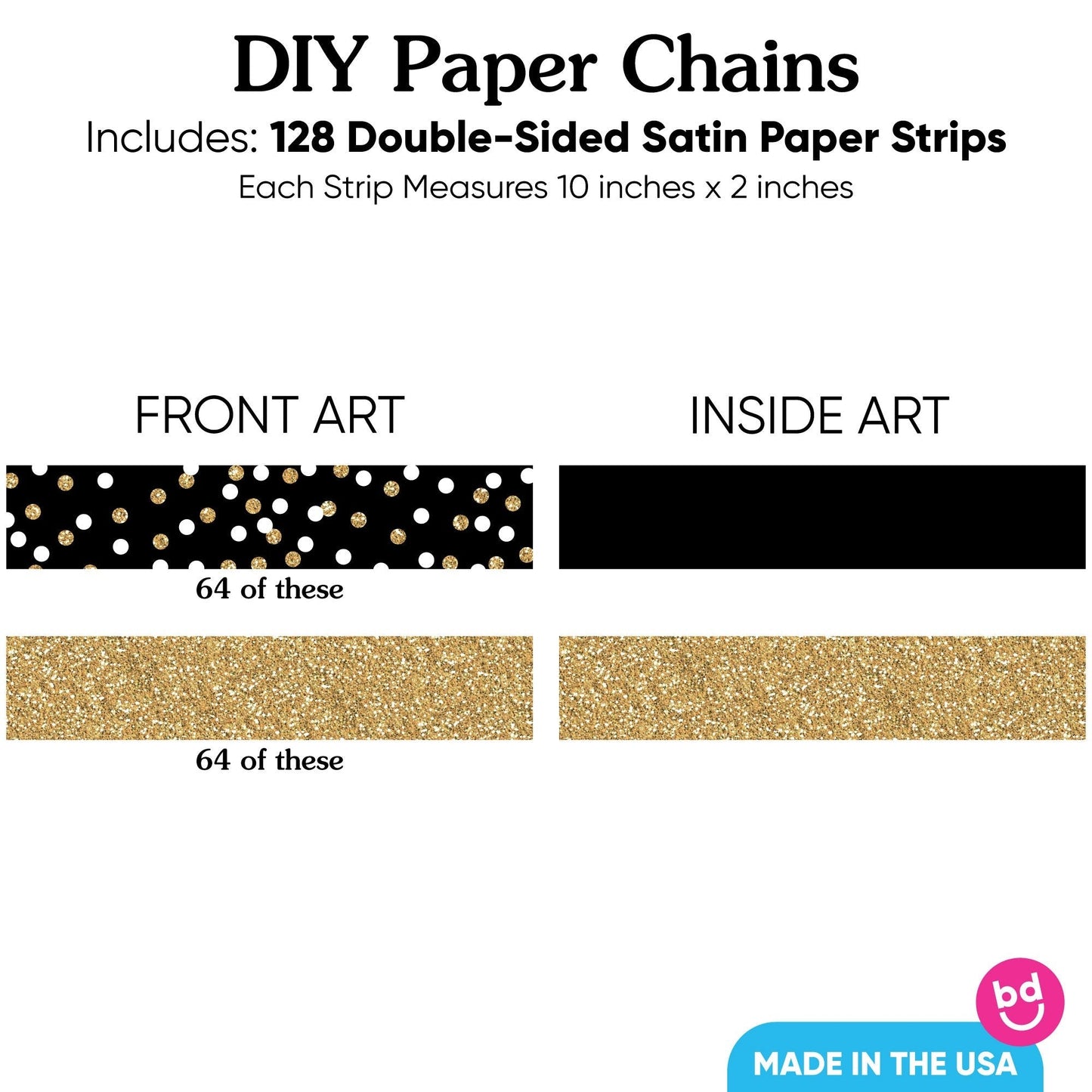 Adult Happy Birthday DIY Paper Chains - 128 Pc
