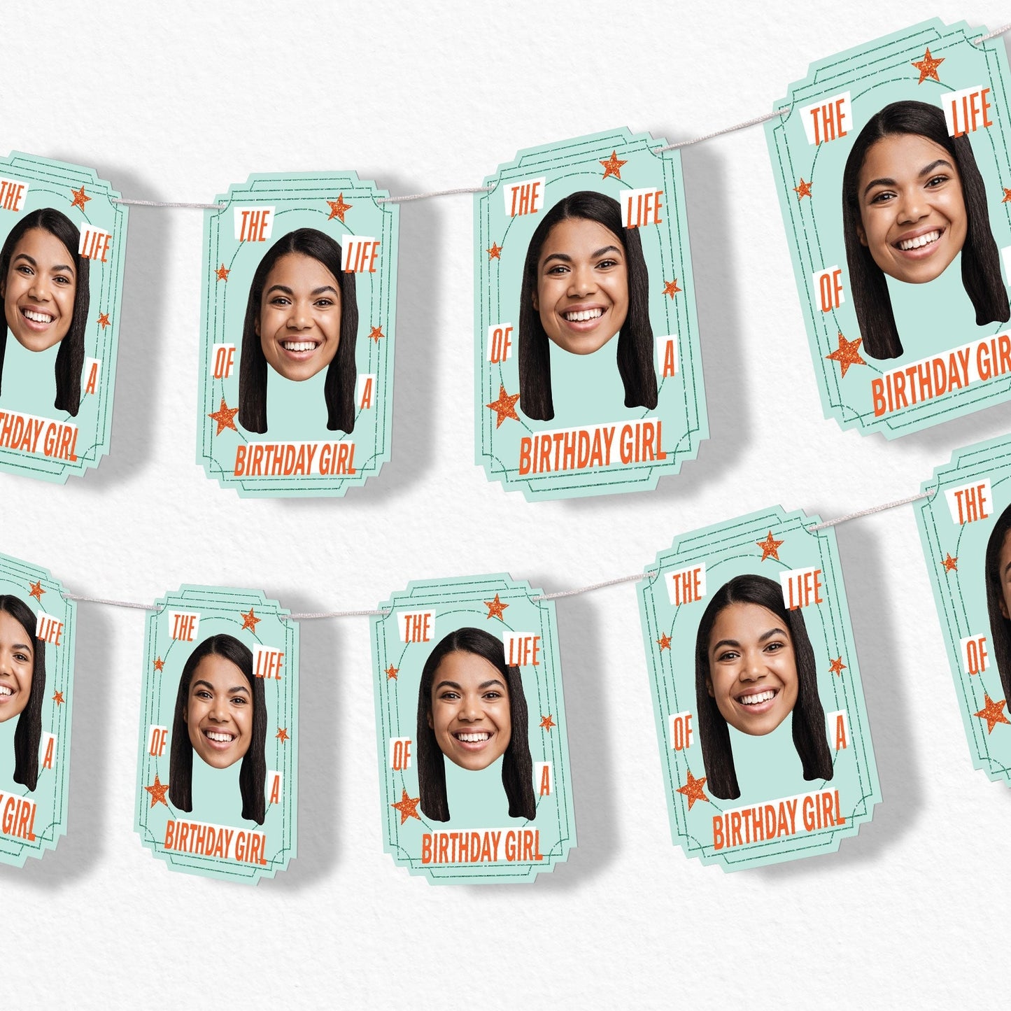 Custom Face Garland Banner - The Life of a Party