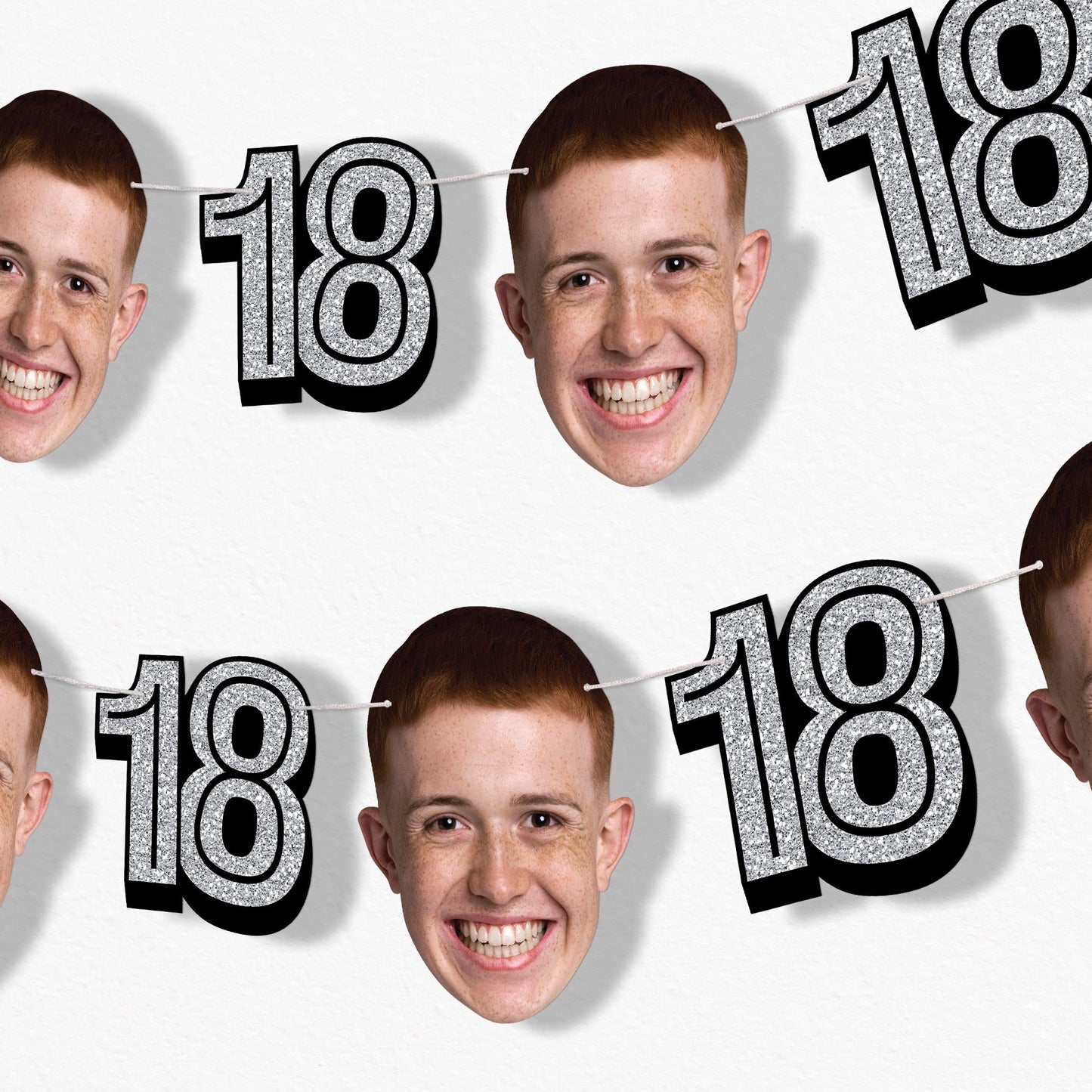 Custom Face 18th Birthday Garland Banner
