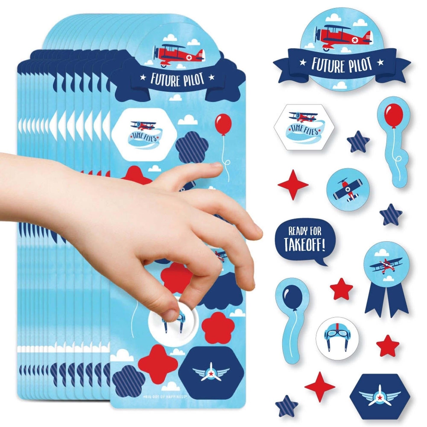 Taking Flight - Airplane - Vintage Plane Birthday Party Favor Kids Stickers - 16 Sheets - 256 Stickers