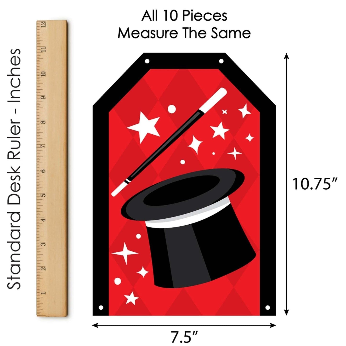 Ta-Da, Magic Show - Hanging Vertical Paper Door Banners - Magical Birthday Party Wall Decoration Kit - Indoor Door Decor