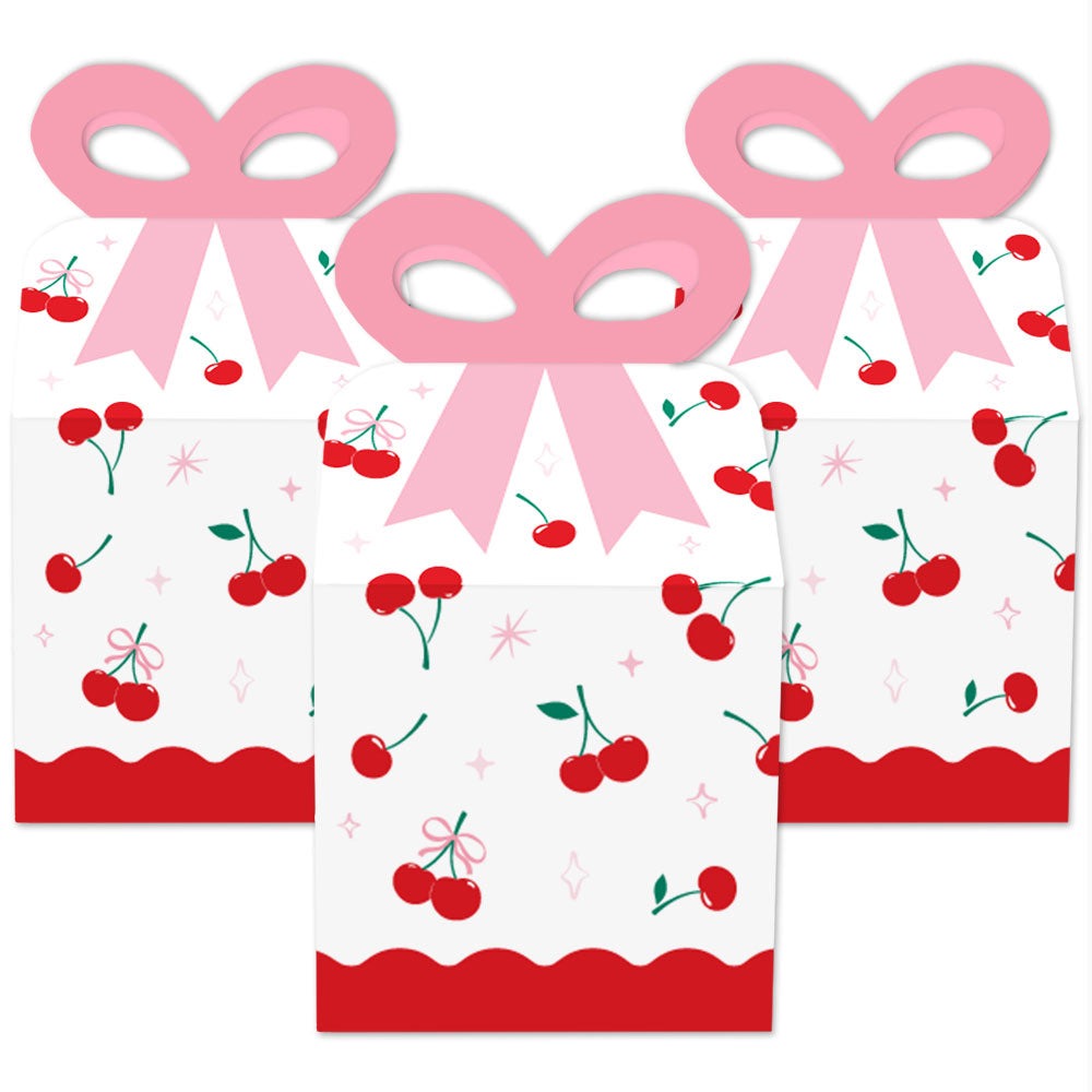 Cherry Bow Boxes - 12 Ct