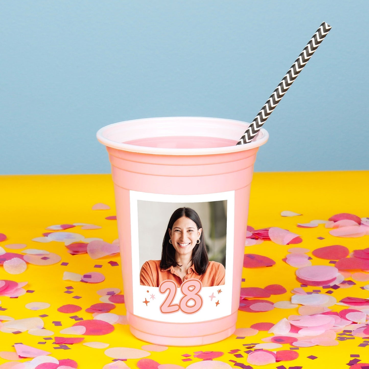 Custom Photo Party Cups - Look Who's Birthday - 16 Ct