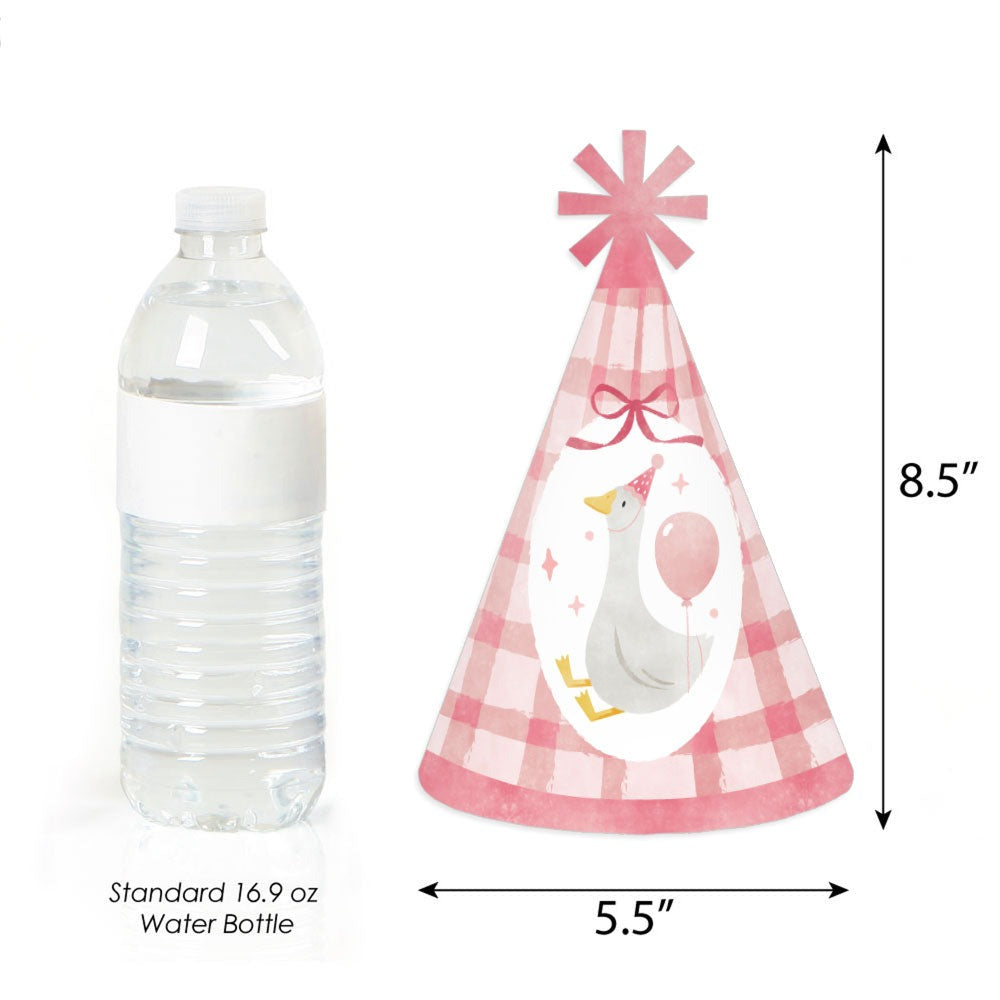 One Silly Goose Pink Cone Party - Set of 8 (Standard Size)