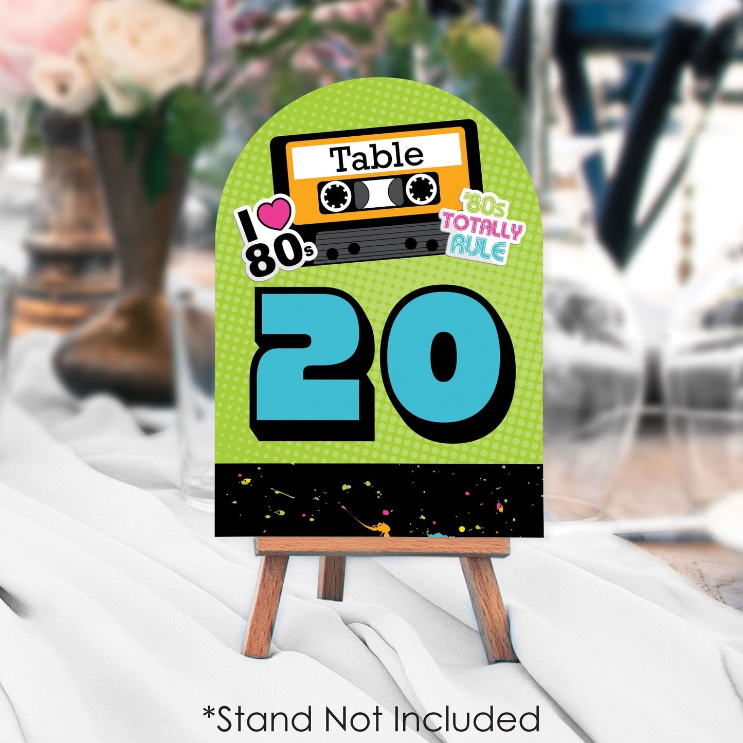 80's Retro - Totally 1980s Party Double-Sided 5 x 7 inches Cards - Table Numbers - 1-20