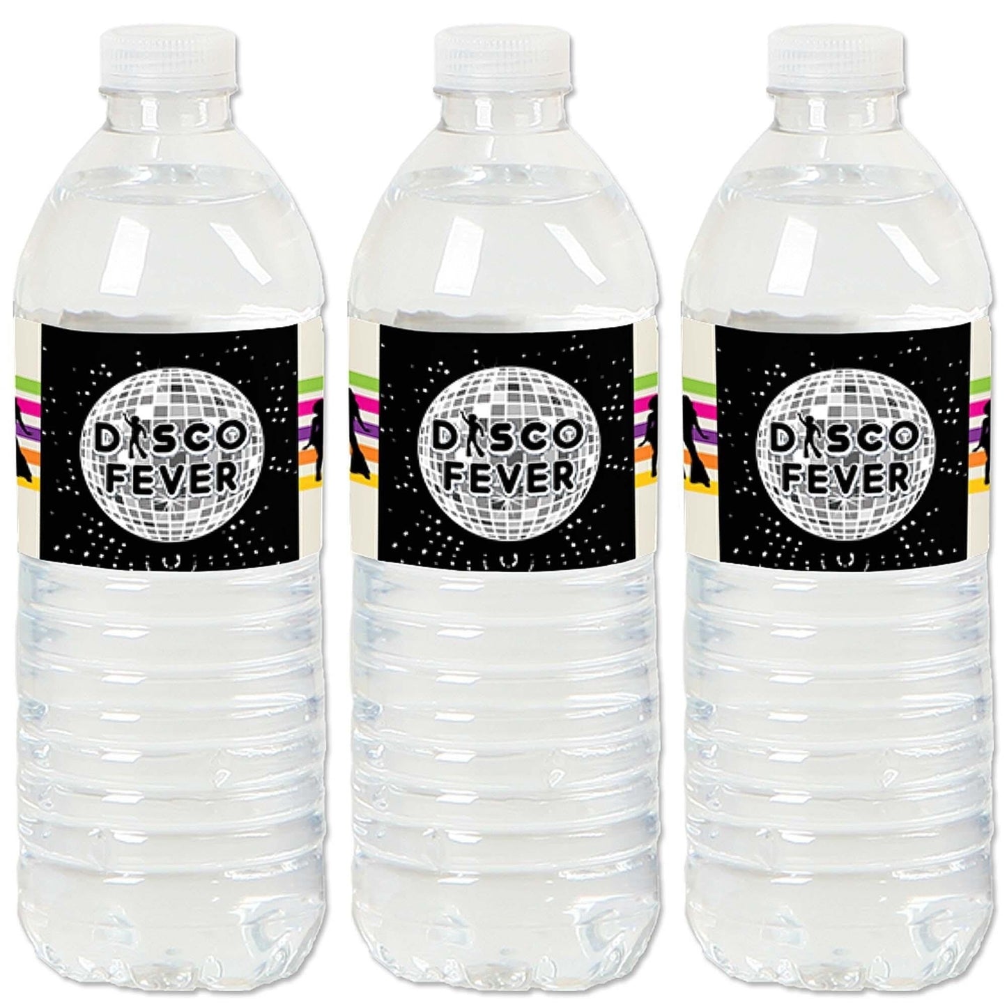 70's Disco - 1970s Disco Fever Party Water Bottle Sticker Labels - Set of 20
