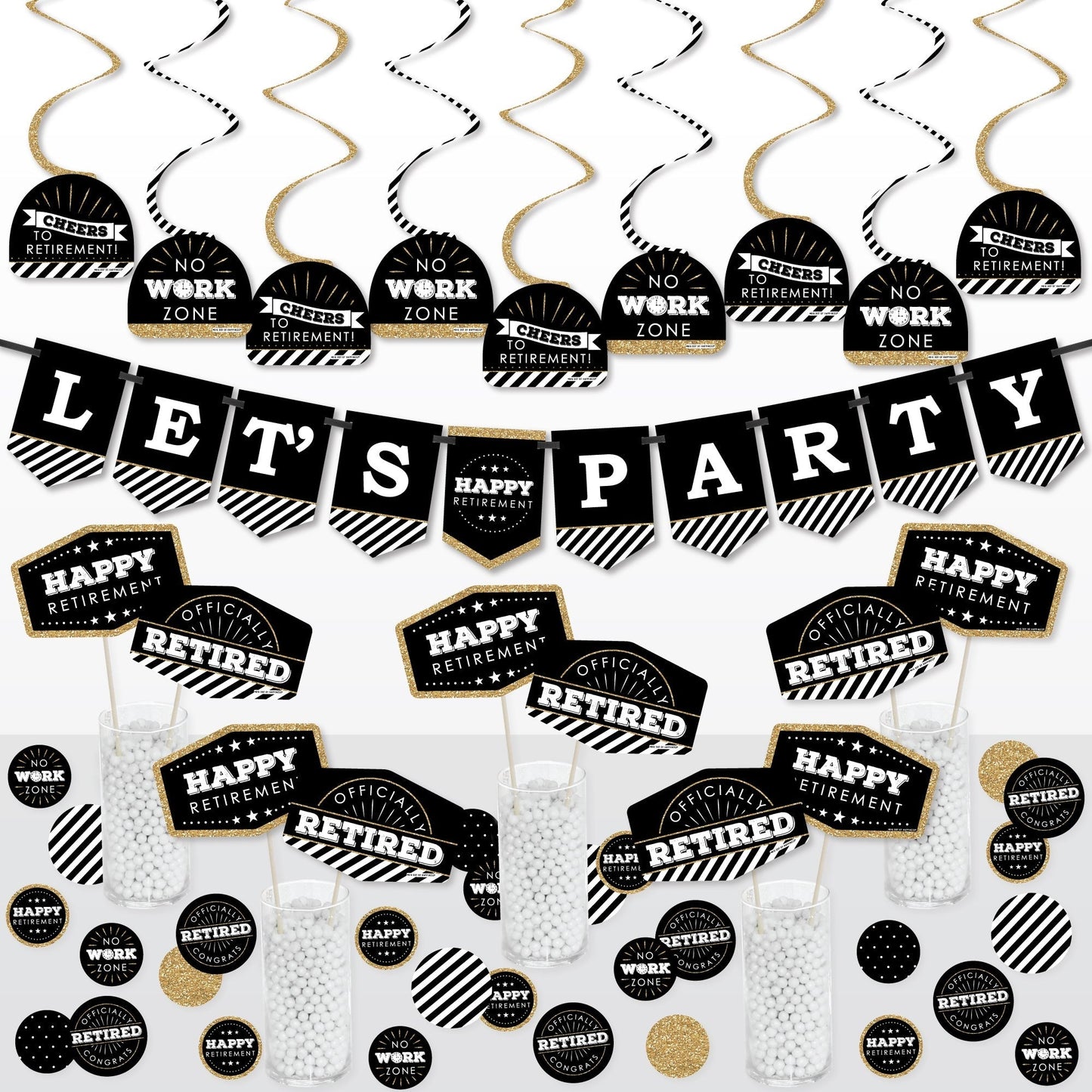 Happy Retirement - Retirement Party Supplies Decoration Kit - Decor Galore Party Pack - 51 Pieces