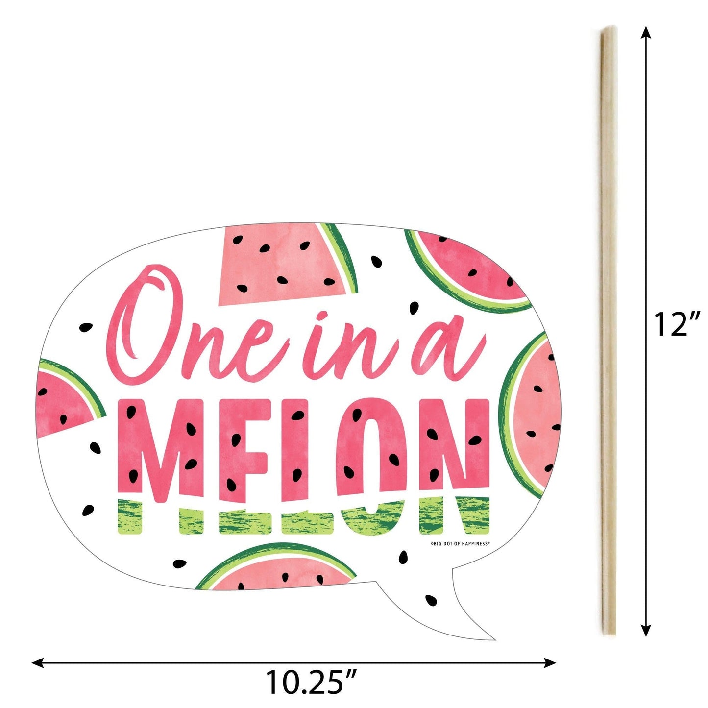 Funny Sweet Watermelon - Fruit Party Photo Booth Props Kit - 10 Piece